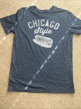 Chicago Style Graphic Tee - Navy Blue
